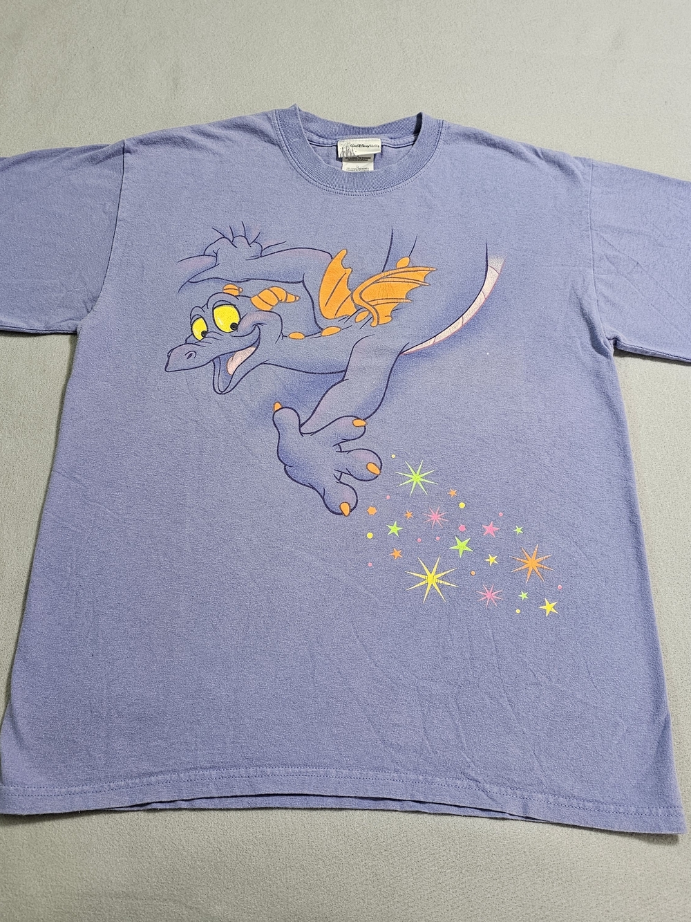 Vintage Disney Figment Dragon 2 Sided Graphic Tee Purple Rare EPCOT Shirt M